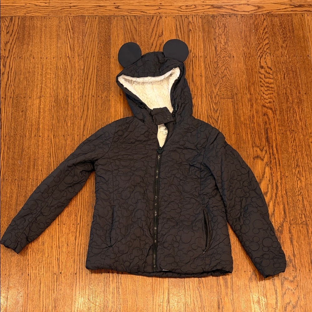 Disney Parks Mickey Mouse Quilted Sherpa-Lined Jacket – XS 🐭🖤